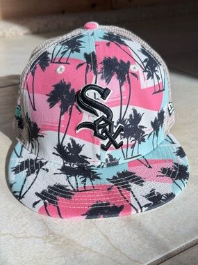 Chicago White Sox Pink & Teal Palm Tree Snapback Hat